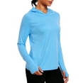 thumbnail image 2 of NELEUS Womens UPF 50+ Workout Long Sleeve Shirt Sun Protection Breathable Hooded with Thumb Holes,Blue,US Size L, 2 of 6