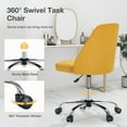 thumbnail image 3 of JOINSUN Mid-Back Vanity Chair, Adjustable Rolling Chair, Armless Modern Design for Home Office, Makeup & Small Spaces - Yellow, 3 of 8