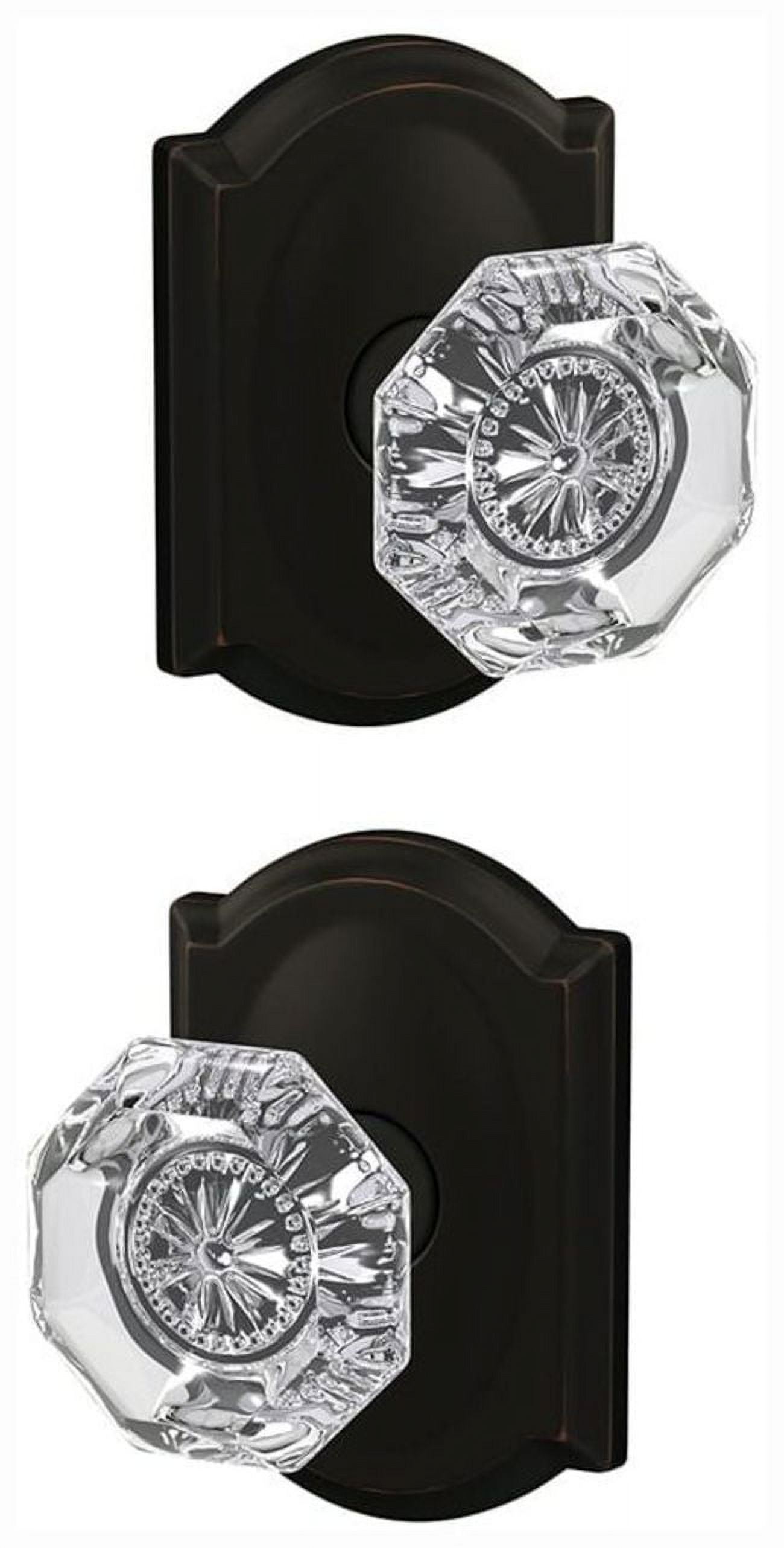 Schlage FC21ALX622CAM Custom Alexandria Passage & Privacy Door Knob Set - Black