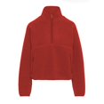thumbnail image 3 of Womens Half Zip Pullover Cropped Sweatshirts Fleece Jacket Fuzzy Cute Winter Jackets with Pockets Brick Red S, 3 of 10