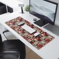 thumbnail image 2 of Long Mouse Pads for Desk,Red Christmas Collage Pattern Desk Mats on Top Of Desks, Desk Mouse Pad Extra Large with 3mm Non-Slip Base and Stitched Edge for Gaming,Office,Work,Home 31.5x11.8in, 2 of 5