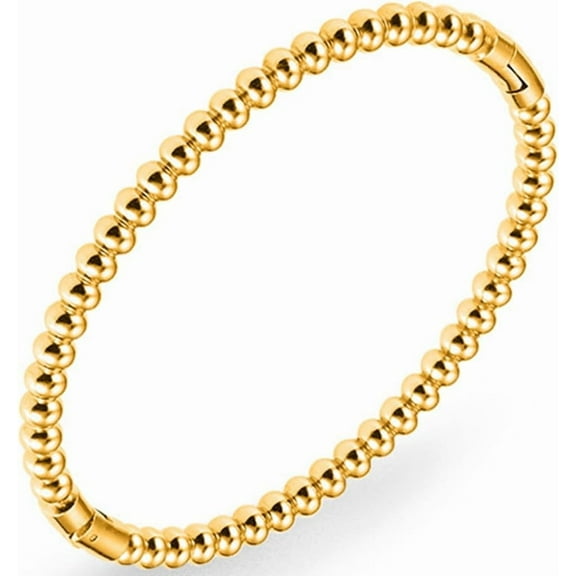 Stainless Steel Classic Plain Beaded Style Simple Bangle Bracelet