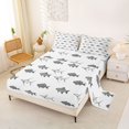 thumbnail image 2 of Castle Fairy Monochrome Sketch Fish King Sheets 4pcs,Line Art Marine Horizontal Repeat Pattern Bedding,Gray White,1 Fitted Sheet,1 Flat Sheet and 2 Pillowcases, 2 of 6