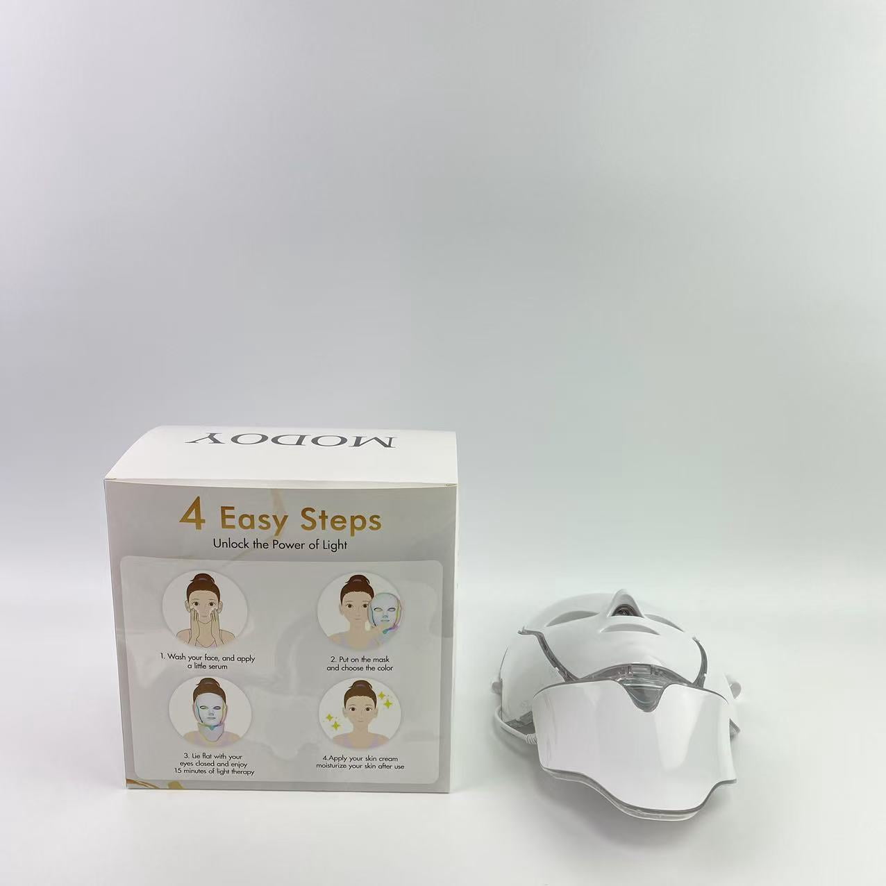 MODOY electronic light therapy apparatus for the skin,Red Light Therapy for Face, LED Facial Light Therapy
