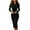 Black, variant on Formal Dresses for Women Long Sleeve Button Front Slim Dresses Back Slit Solid Work Bodycon Dresses