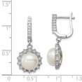 thumbnail image 3 of White Sterling Silver Earring Drop & Dangle Women'S Cubic Zirconia CZ Freshwater Pearl Round 30 mm 13.5, 3 of 3