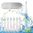 thumbnail image 2 of Fiudx Cepillo de Dientes Eléctrico, 8 Cabezales de Repuesto, 5 Modos de Vibración, Carga Usb, Blanqueamiento y Limpieza Sensible, Ideal para Viajes, Cuidado Bucal para Adultos, Recargable., 2 of 3