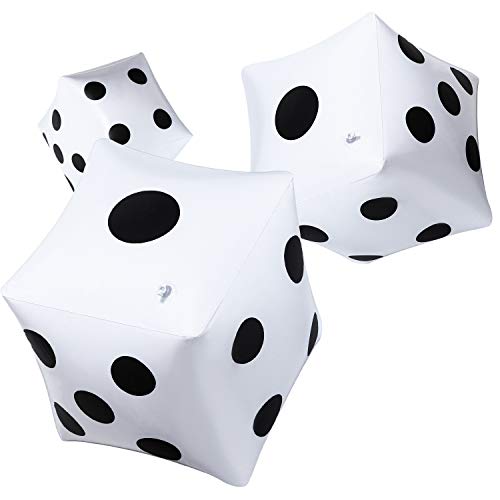 Blulu 3 Pack Giant Inflatable Dice 12 Inch Jumbo Dice White Jumbo Large