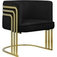 thumbnail image 1 of Meridian Furniture Fauteuil d'Appoint Rembourré en Velours Noir Rayons, 1 of 10