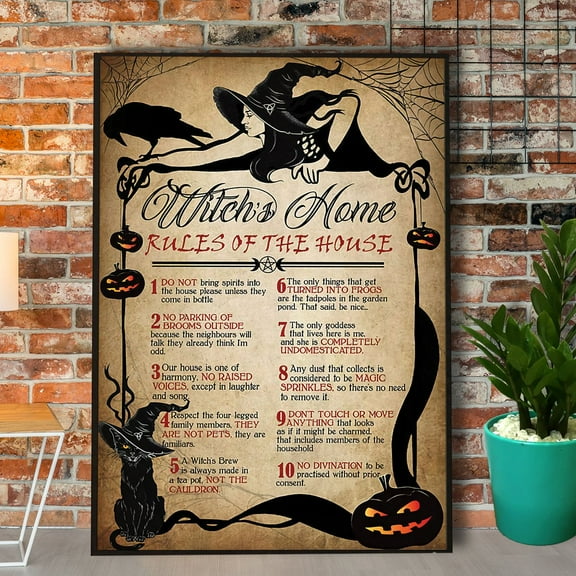 Cat Witch'S Home Rules Of The House Poster No Frame Matte Wall Art Decor 11 x 17 Inch Poster