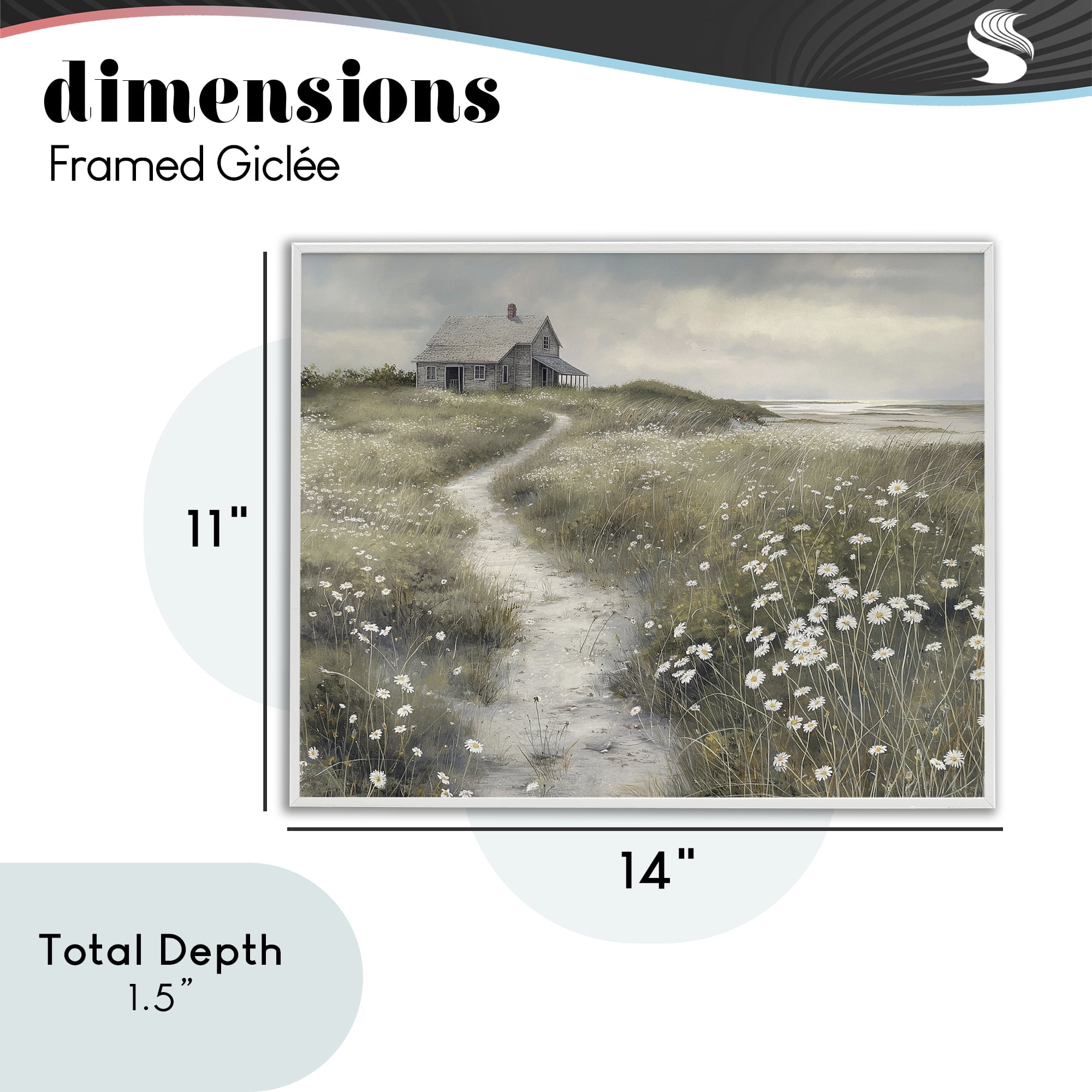 Stupell Industries Pathway To Coastal Cottage White Framed Giclee Art, design by Imagine It Images