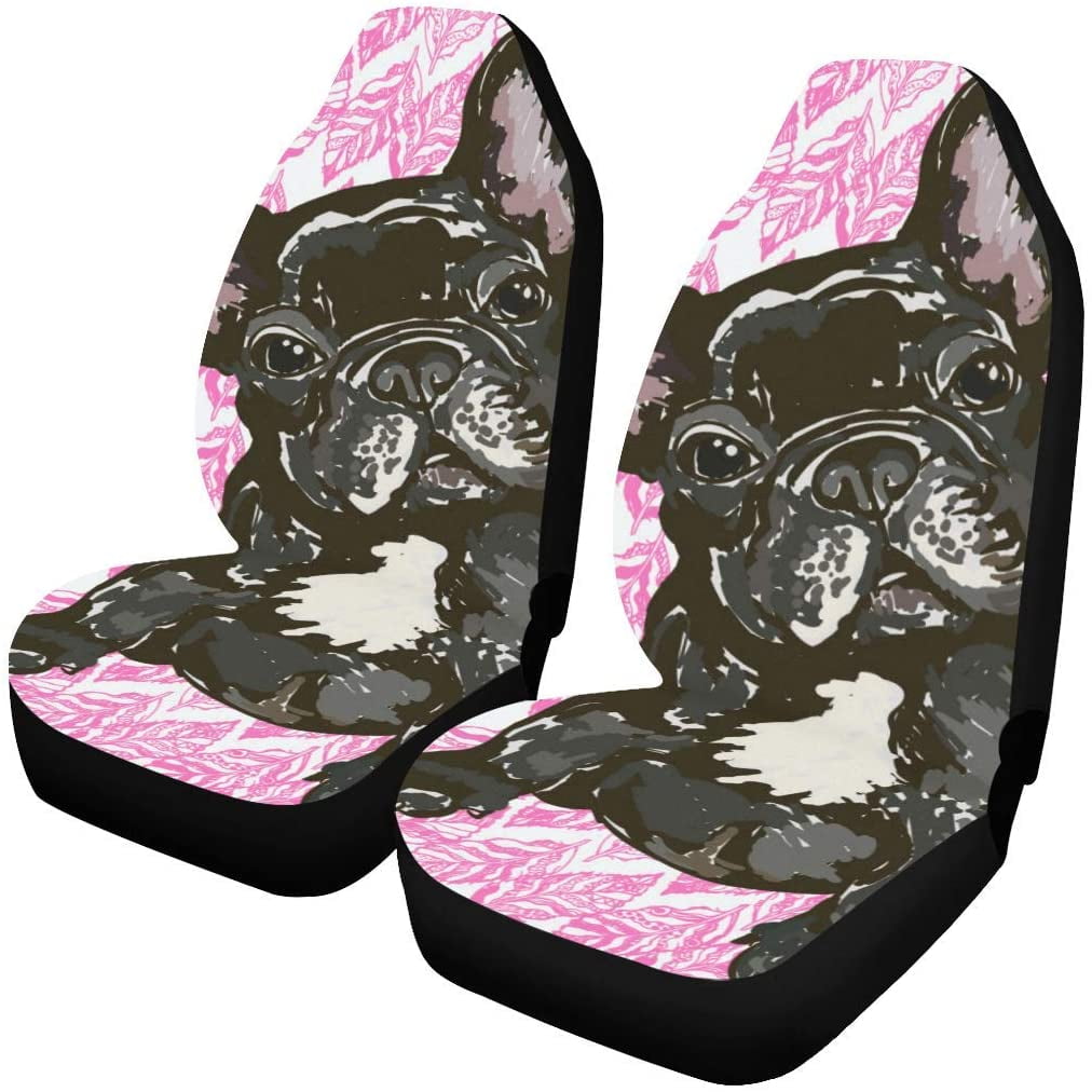 RYLABLUE Set of 2 Car Seat Covers French Bulldog Universal Auto Front Seats Protector Fits for Car SUV Sedan Truck Walmart