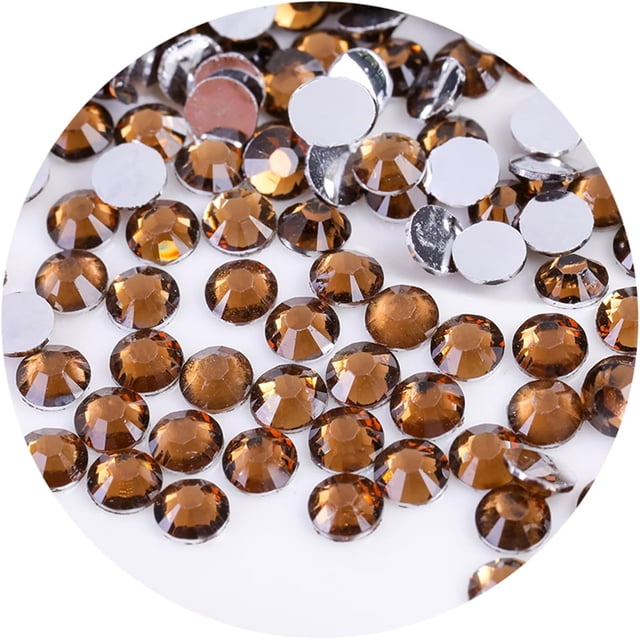 4500 piezas SS6 0.079 in diamantes de imitación planos para uñas, manualidades, purpurina, gemas redondas, cristales, ropa, zapatos (café oscuro)