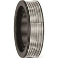 thumbnail image 5 of Black Ti & Titanium Polished Grooved Concave Ring, 5 of 5