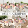 thumbnail image 7 of Pioneer Flower Floral Print Pattern Round Fitted Tablecloth with Elastic Edge,Dining Table Cover Waterproof,Outdoor Round Tablecloth for Camping,Dining,Indoor and Outdoor, 7 of 7