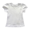 thumbnail image 4 of EnJoCho Little Girls Puff Sleeve T Shirt Summer Short Sleeve Pure Cotton Comfortable Little Girls Tee Shirts Solid Color Blouses Tops Casual Fashion Breathable Soft, 4 of 8