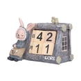 thumbnail image 2 of Adorno De Calendario De Conejo, Calendario De Cabaña De Conejito De Madera Compuesta Hermosa Resina Para Dormitorio Para Estudio Para Oficina Para Sala De Estar, 2 of 8