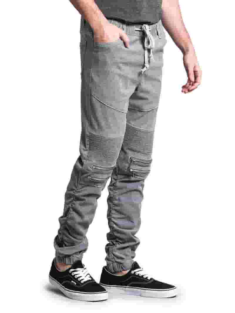 Victorious Men's Scrunch Stacked Biker Twill Jogger Pants Victorious Men's Scrunch Stacked Biker Twill Jogger Pants