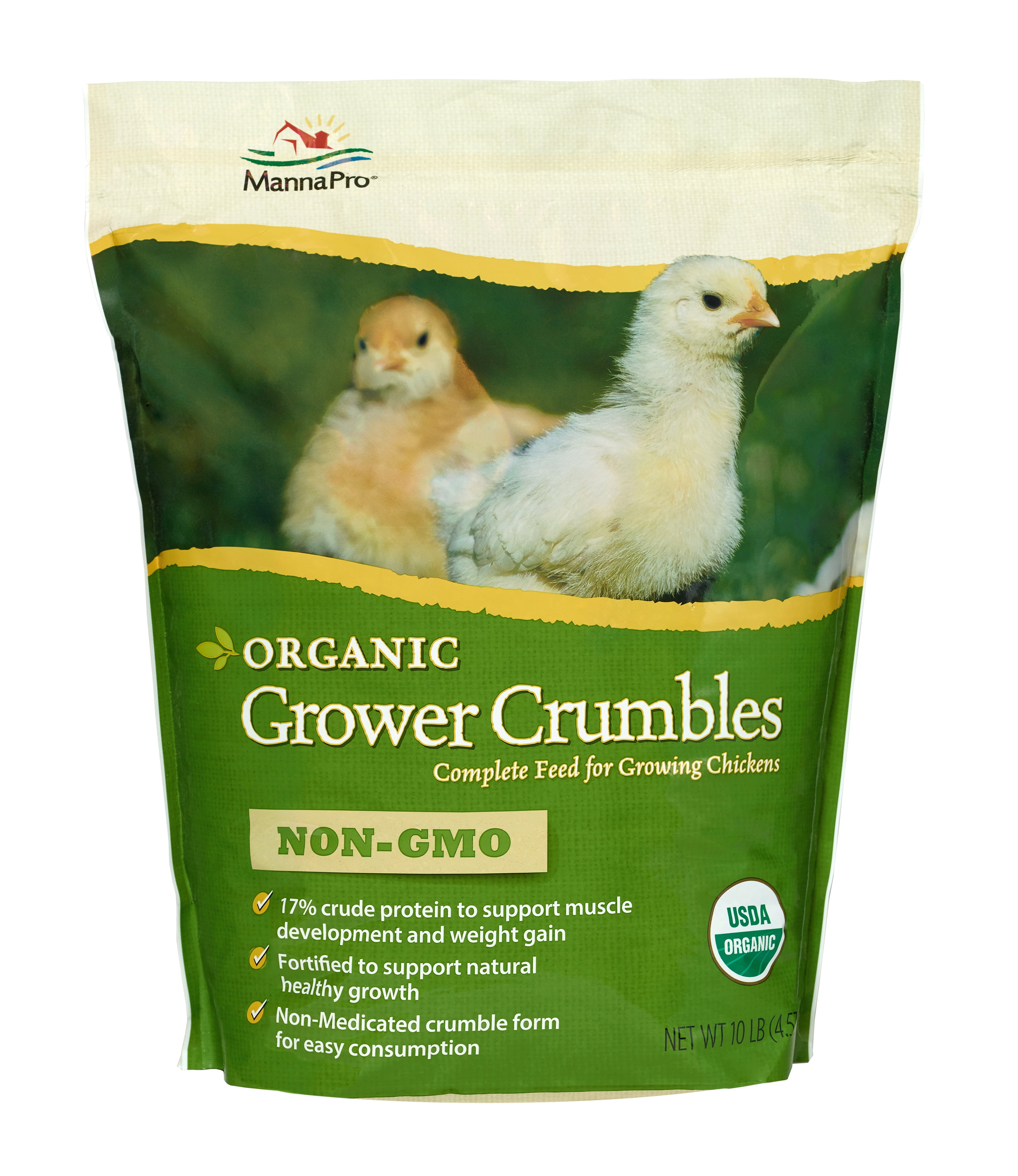 USDA & Non-GMO Manna Pro Organic Starter Crumble Complete Feed 5 Pounds Made with 19% Protein