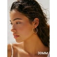 thumbnail image 2 of Gold Hoop Earrings for Women, Stainless Steel Hoops Earring Lightweight Loops, 2 mm Thick Hypoallergenic Circle Endless Thin Hoop (30 mm,40 mm,50 mm,60 mm,70 mm), 2 of 15