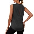 thumbnail image 5 of SEAOPEN Women's Sleeveless Workout Tops Breathable Lightweight Active Tennis Yoga Shirts Athletic Running Tank Tops for Women Black,2XL, 5 of 6