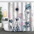thumbnail image 1 of Cortina de ducha de poliéster con flores y plantas, acuarela, para baño, cuatro piezas, separación seca y húmeda, aislamiento, impermeable, para baño, 1 of 6