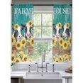 thumbnail image 2 of Sunflowers Cow Sheer Curtains 2 Panels Set Retro Farmhouse Floral Cows Fence Green Wood Grain Sheer Window Curtains Light Filtering Rod Pocket Voile Drapes for Bedroom Living Room 52"x63", 2 of 9