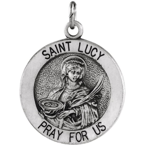 Diamond2deal 14k White Gold 18 Mm Round St Lucy Medal Chram Pendant Necklace Fine Jewelry For Women Gifts Her Com - Saint Lucy Gold Pendant Diamond2deal 14k White Gold 18 Mm Round St Lucy Medal Chram Pendant Necklace Fine Jewelry For Women Gifts Her Com - Saint Lucy Gold Pendant