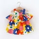 thumbnail image 2 of Vestido Para Niñas Ropa Para Bebés Ropa De Verano Para Niños Pequeños Vestido De Algodón Con Estampado Floral Vestido Con Hombros Caídos Con Volantes Amarillo Odeerbi LM103-2060, 2 of 9