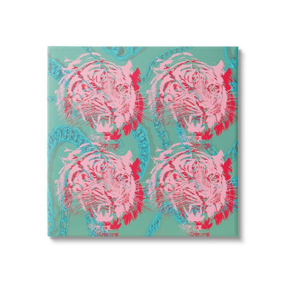 Stupell Industries Abstract Tigers Pattern Animals & Insects Painting Gallery Wrapped Canvas Art Print Wall Art, 17 x 17