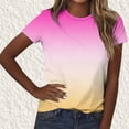 thumbnail image 4 of Fewfanhot Womens Short Sleeve Tops Summer T Shirts Round Neck Gradient Color Casual Fashion Basic Tee, S-5XL, 4 of 5