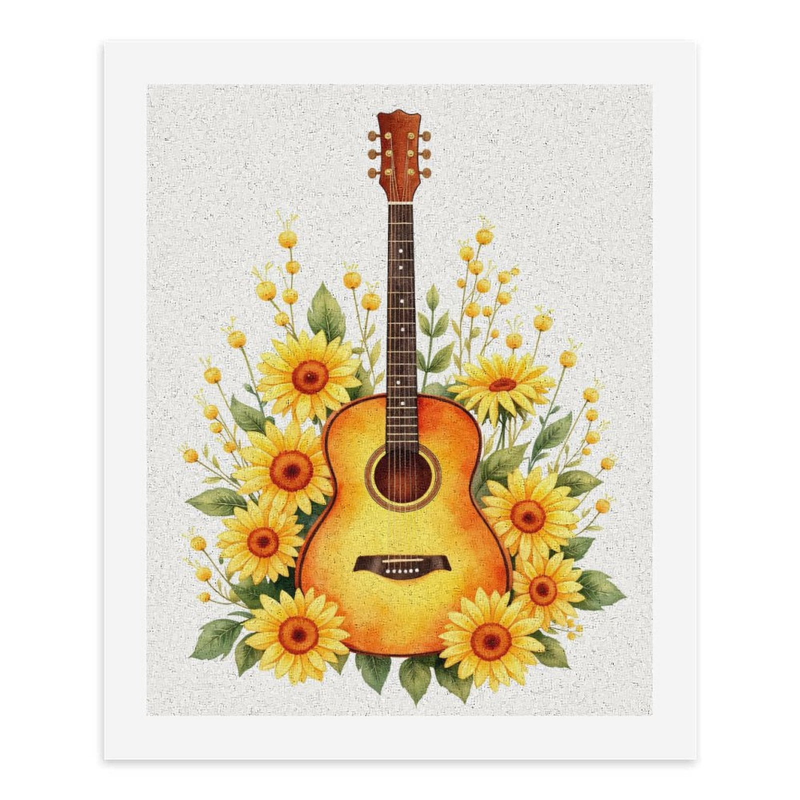 Paint By Numbers Kit for Adults Beginner - DIY Sunflowers Guitar Art Nature Music Canvas Painting Kits for Adults, Frameless Paint By Number for Adults for Home Wall Decor 16x20 Inch
