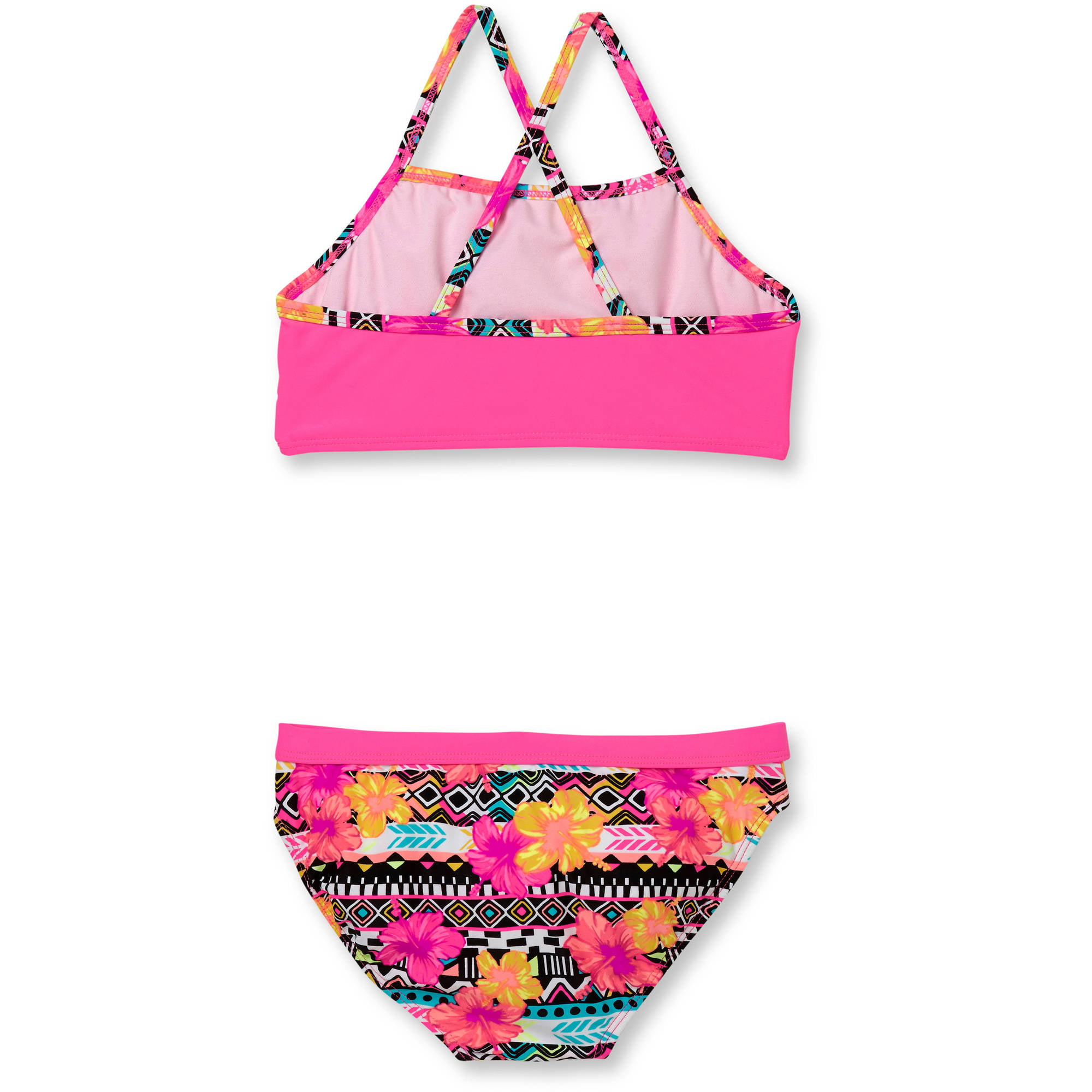 Teen Girls Paradise Check - Two Piece Trilet Bikini Set For Girls