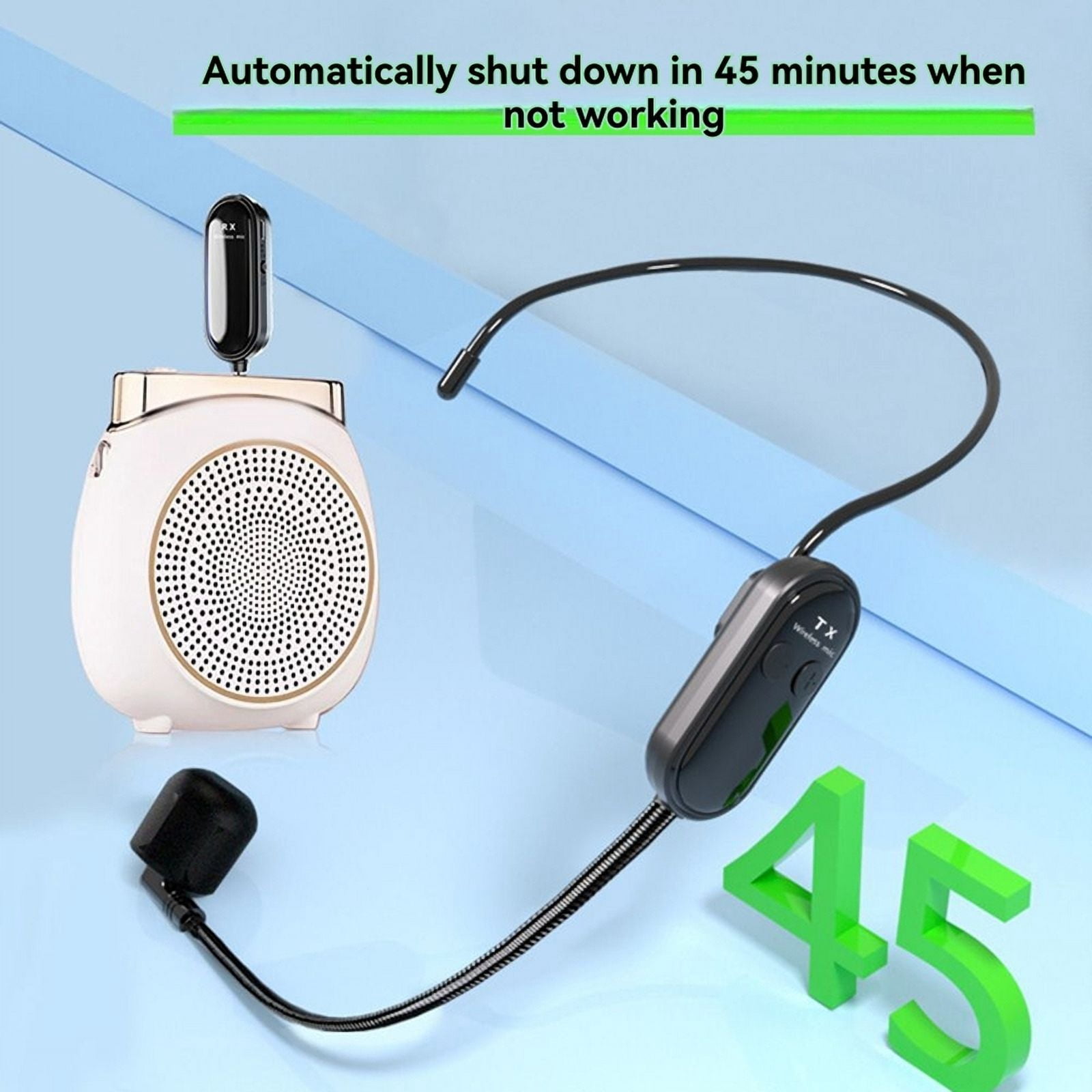 2Pcs 2.4G Wireless Microphone Headset Long Range 30M for Voice Amplifiers, Speakers, Karaoke, Teaching, Outdoor Speeches