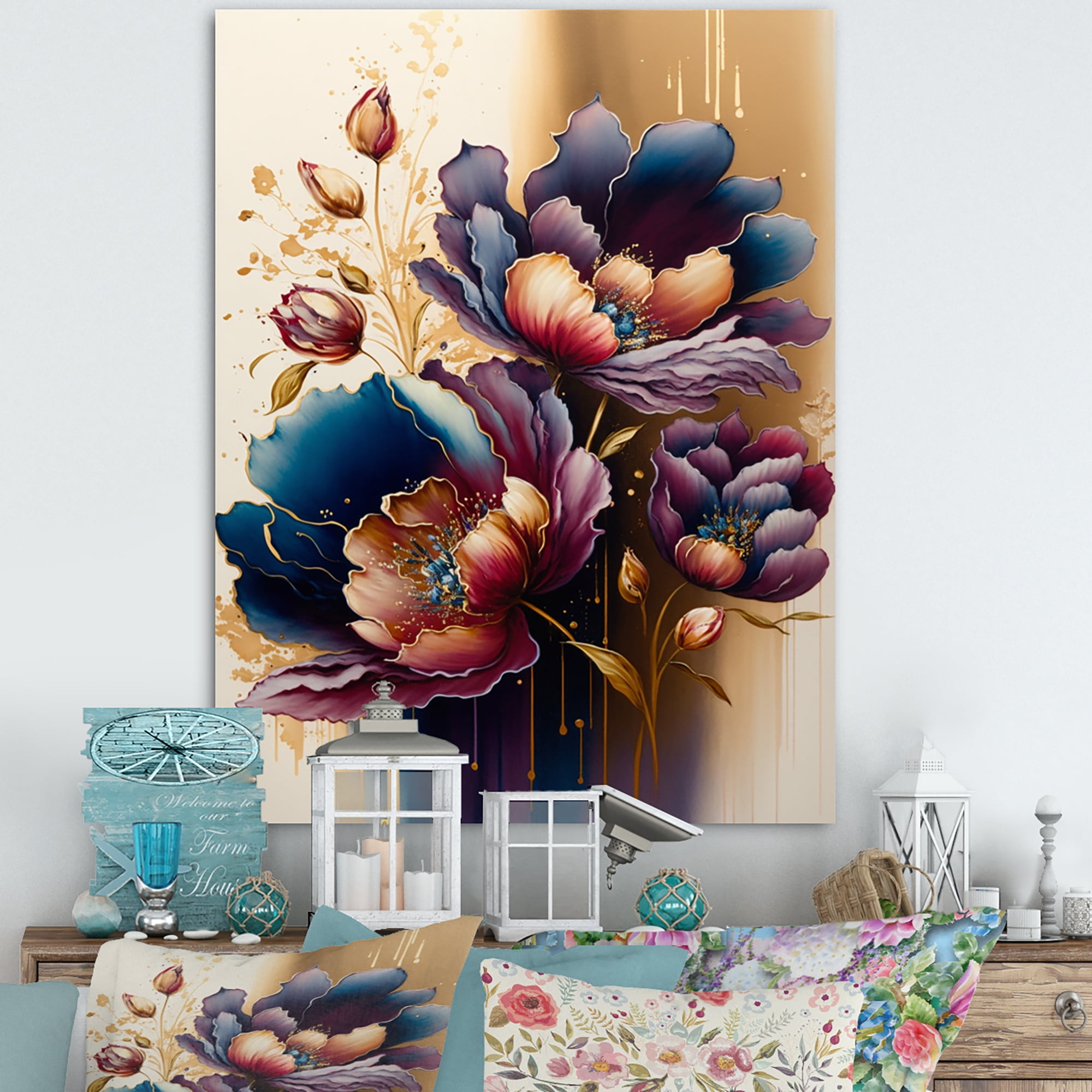 Designart Night Shade Tulip Design II Canvas Wall Art