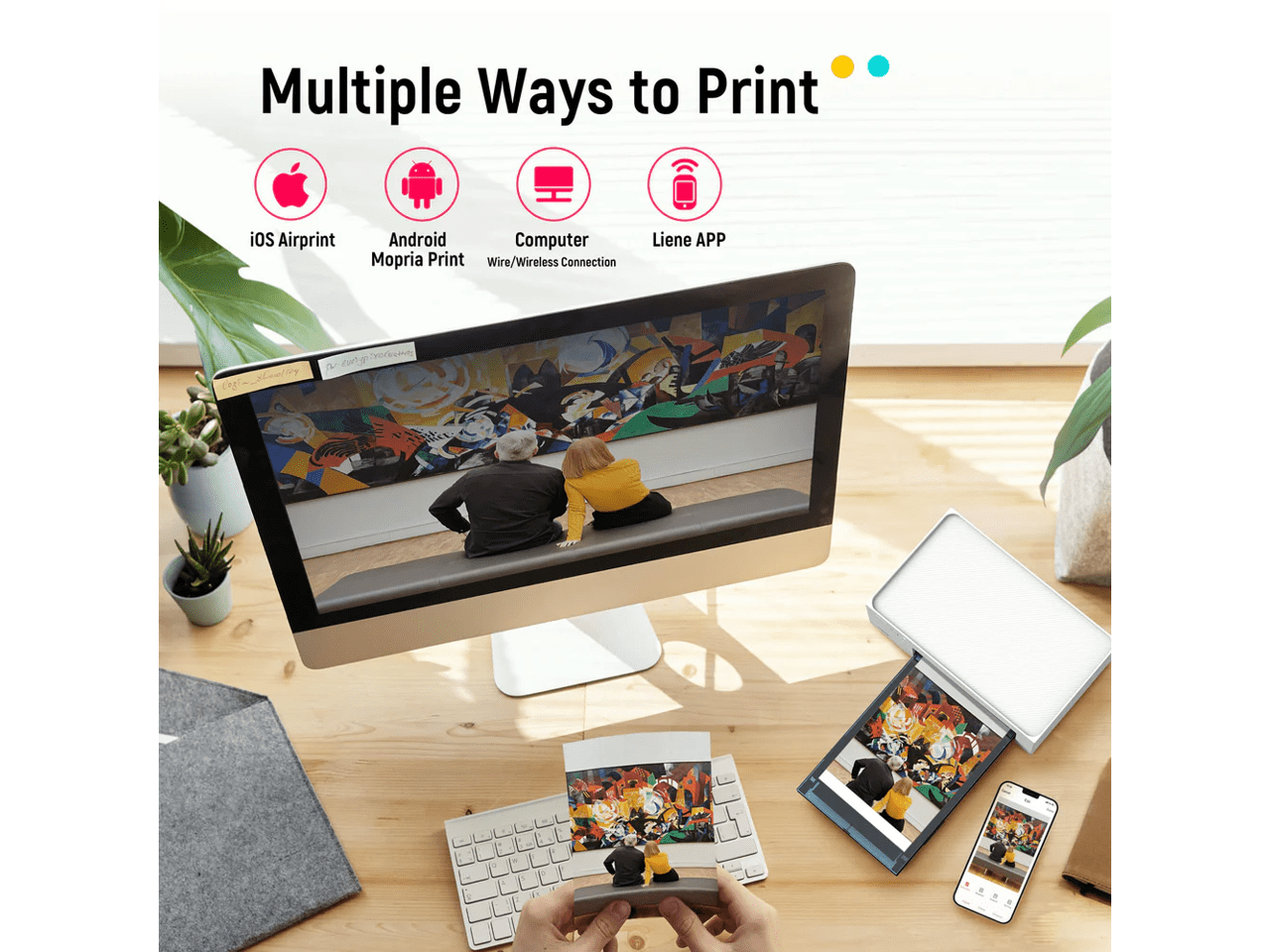 Liene 4x6" Instant Photo Printer Amber M100 w/ 20 sheets and 1 cartridge