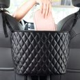thumbnail image 1 of Red de almacenamiento duradera para bolso de coche, de cuero PU, bolsillo para asiento de coche, red de almacenamiento para asiento trasero de mascota (negro), 1 of 5