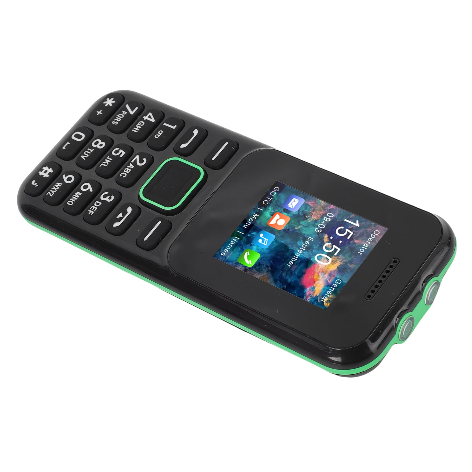 2G Unlocked Elderly Mobile Phone with 1.77 Inches / 4.5 cm Display Screen Big Buttons Loud Speaker 3600mAh Rechargeable Battery Dual SIM Card Slots MP3 MP4 Player Senior Cellphone Black