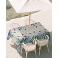 thumbnail image 3 of 60x120 Inch Outdoor Tablecloth with Umbrella Hole Zipper Rectangle Leaf Rectangular Tablecloths Outside Waterproof Vintage Blue Green Purple Ombre Fruit Plant Patio Table Cloth Cover for Picnic Party, 3 of 8