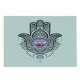 thumbnail image 2 of Evil Eye Cutting Board, Art Curvy Floral Details Eastern Ornaments, Decorative Tempered Glass Cutting and Serving Board, Large Size, Purple White and Black, by Ambesonne, 2 of 5