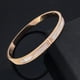 thumbnail image 4 of Moderna pulsera abierta de acero inoxidable en color oro rosa para mujer, 4 of 6