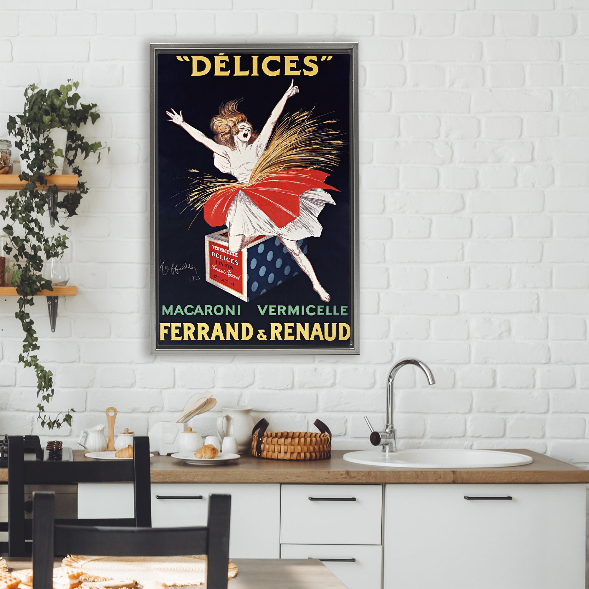 Stupell Industries Vintage Dancer Food Advertisement Gray Framed Floater Canvas Wall Art, design by Leonetto Cappiello