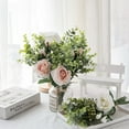 thumbnail image 2 of dianhelloya Artificial Roses Eucalyptus Faux Flowers Centerpiece Table Decorations for Home Café Living Room Farmhouse Light Pink, 2 of 7