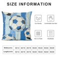 thumbnail image 5 of Soccer Throw Pillow Covers Twin Cartoon Football Cushion Case Blue Stripe for Kids Boys Girls Teens Toddler Decorative Pillowcase Sport Ball Game Home Decor, 5 of 5