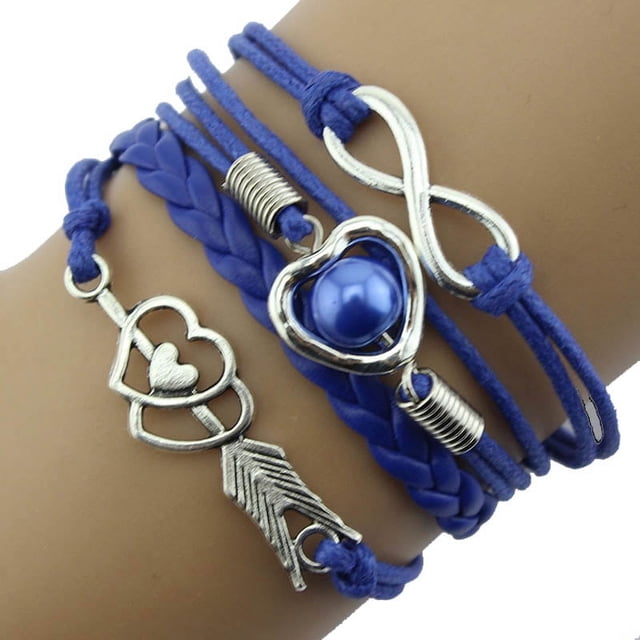 Fiudx Pulsera de Perla con Forma de Corazón, Banda de La Amistad de Cuero Antiguo, Accesorio Elegante para Coleccionistas, Diseño Elegante con Materiales Duraderos, Ideal para Regalar o para Moda, Pi