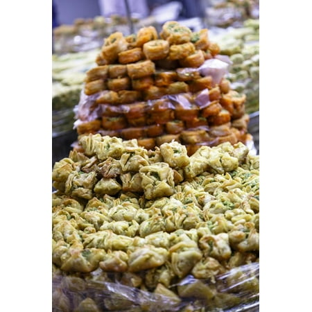 Baklava, an Arab Sweet Pastry at a Shop in the Old City, Jerusalem, Israel, Middle East Print Wall Art By Yadid