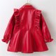 thumbnail image 2 of Gibobby Chaqueta de invierno para niñosChaqueta de vestir de cuero PU de manga larga de retazos para niños pequeños y niñas, abrigos de invierno, ropa ex(Rojo, 5-6 Años), 2 of 5