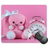 POPCreation Baby girl nursery cute bunny toy dummy pacifier and clock Mouse pads Gaming Mouse Pad 9.84x7.87 inches