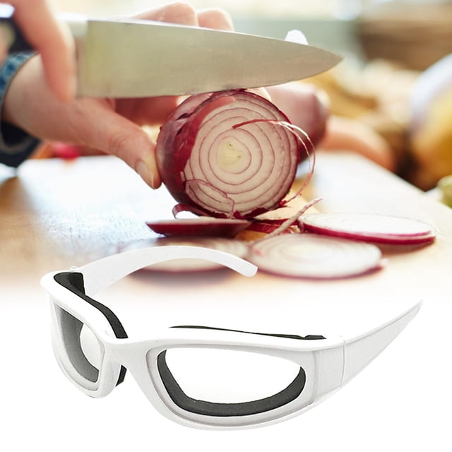 Gafas de cebolla cortadas, antidesgarros, a prueba de polvo, antiarañazos, a prueba de viento, esponja de cocina de seguridad, protección de gafas, blanco Yinane gafas de cebolla cortada