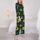 thumbnail image 3 of Balery Sunflowers And Blue Flower Conjunto de Pijama con Estampado para Mujer, Conjunto de Dos Piezas con Manga Larga, Ropa de Dormir Suave con Bolsillos, Pijamas Cómodos-X-Large, 3 of 7